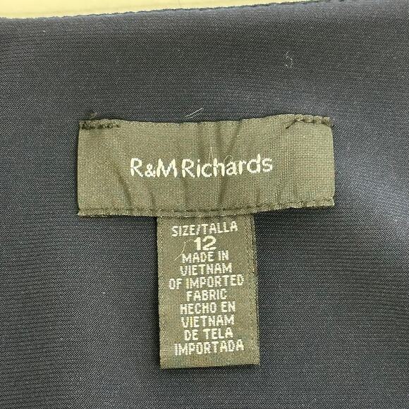 NWT R&M Richards Navy Blue Ruffle Sleeve Faux Wrap Cocktail Dress Womens Size 12 - Picture 9 of 12